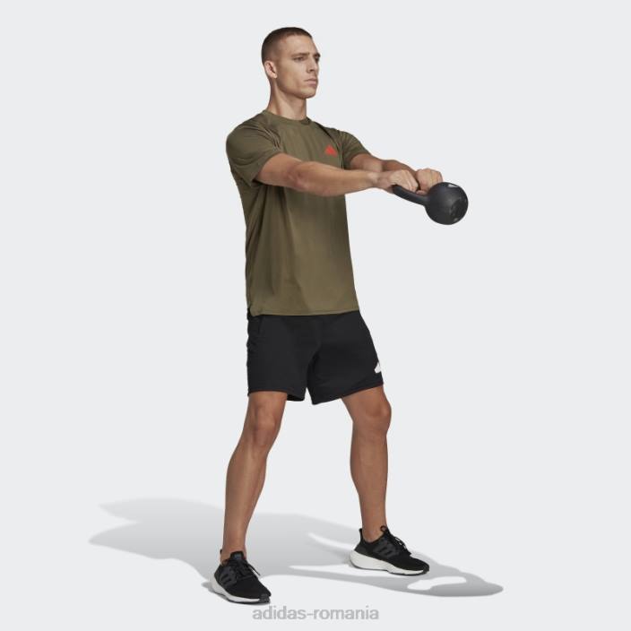 Adidas tricou de antrenament elastic sezonier olive train essentials bărbați măsliniu/roșu 2JBN5416