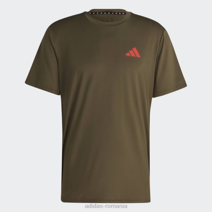 Adidas tricou de antrenament elastic sezonier olive train essentials bărbați măsliniu/roșu 2JBN5416