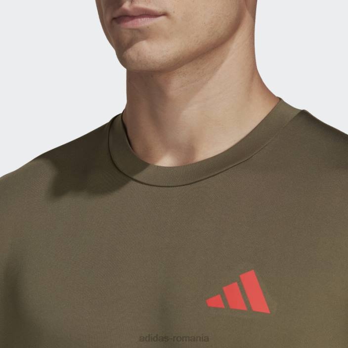 Adidas tricou de antrenament elastic sezonier olive train essentials bărbați măsliniu/roșu 2JBN5416