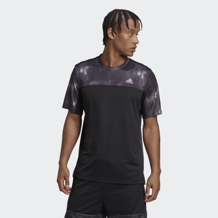 Adidas tricou de antrenament negru aeroready workout cu imprimeu cretă bărbați negru argintiu 2JBN6863