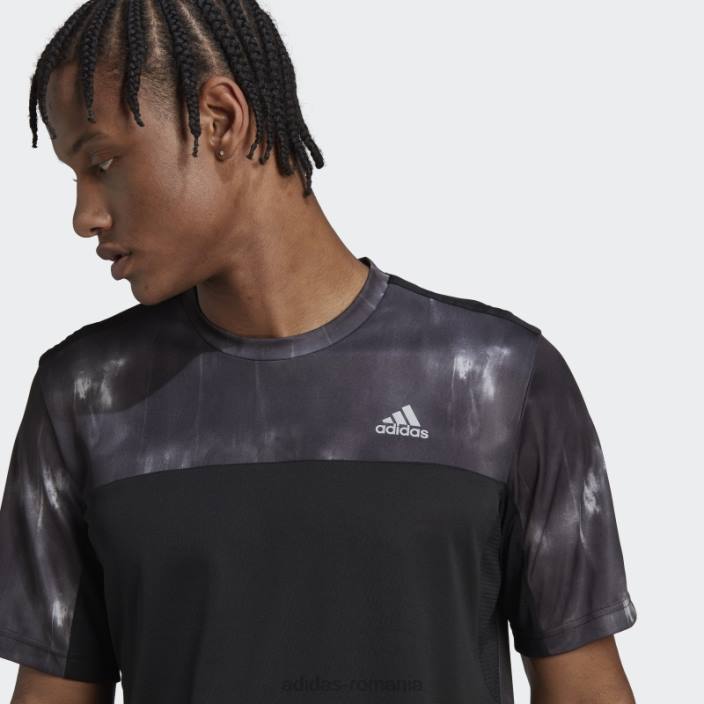 Adidas tricou de antrenament negru aeroready workout cu imprimeu cretă bărbați negru argintiu 2JBN6863