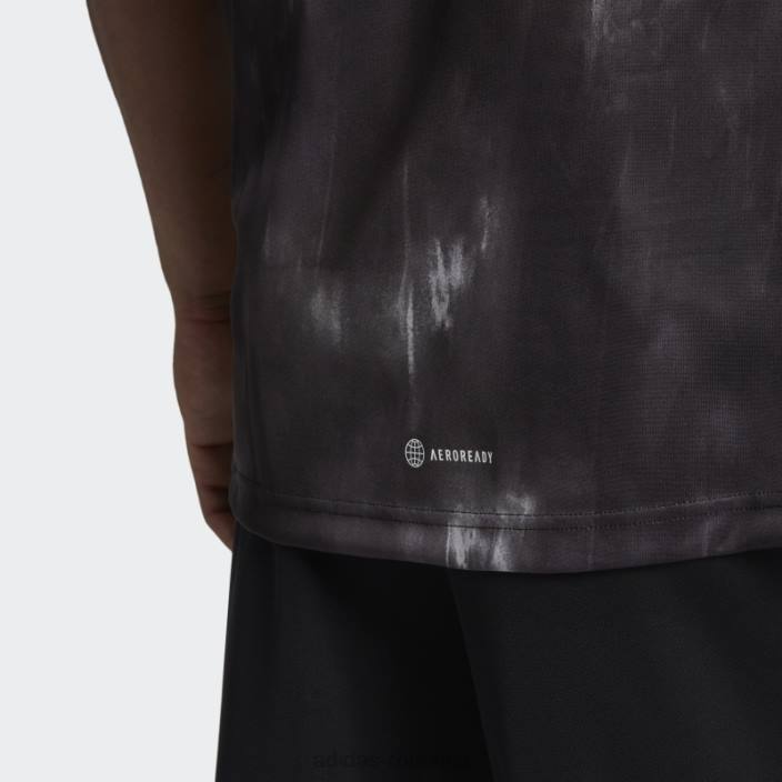 Adidas tricou de antrenament negru aeroready workout cu imprimeu cretă bărbați negru argintiu 2JBN6863