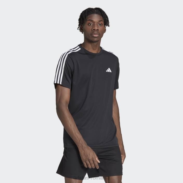 Adidas tricou de antrenament negru cu trei dungi adidas bărbați alb negru 2JBN3645