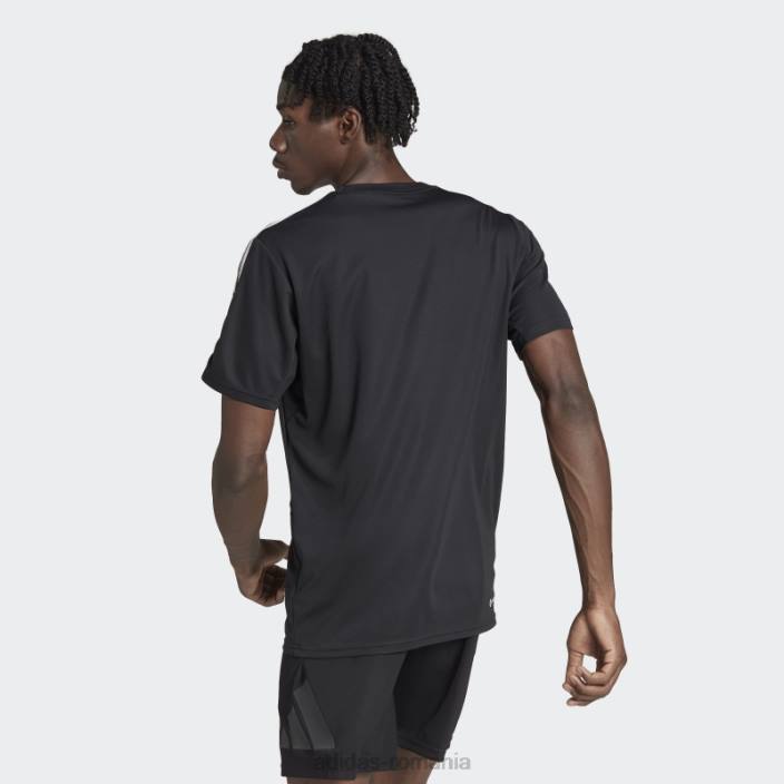 Adidas tricou de antrenament negru cu trei dungi adidas bărbați alb negru 2JBN3645