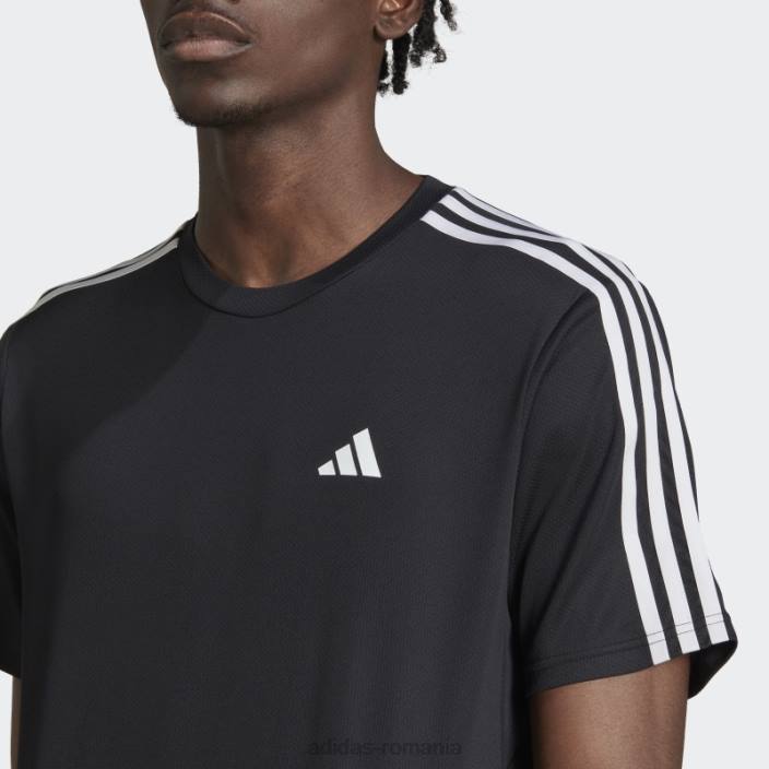 Adidas tricou de antrenament negru cu trei dungi adidas bărbați alb negru 2JBN3645