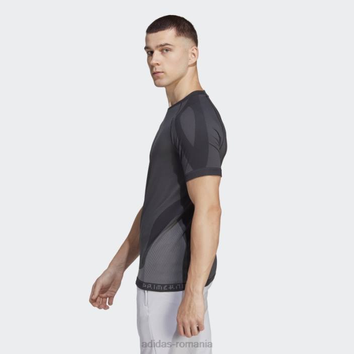 Adidas tricou de antrenament negru primeknit yoga fără sudură bărbați gri inchis 2JBN5149