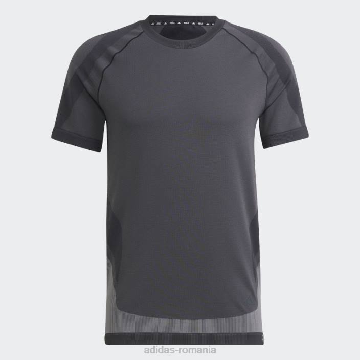 Adidas tricou de antrenament negru primeknit yoga fără sudură bărbați gri inchis 2JBN5149