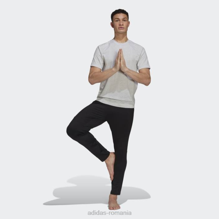 Adidas tricou de antrenament yoga gri bărbați gri/alb 2JBN7237