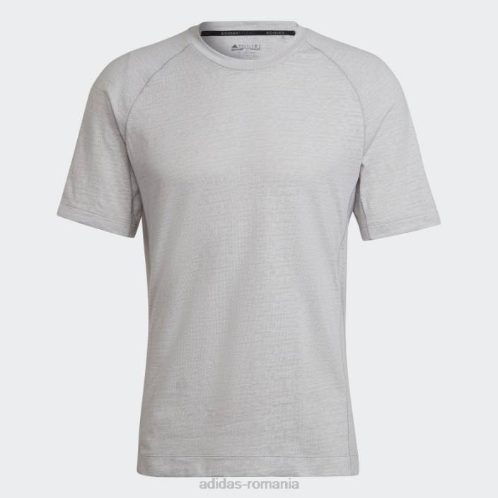 Adidas tricou de antrenament yoga gri bărbați gri/alb 2JBN7237