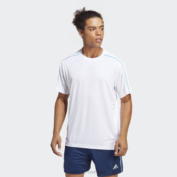 Adidas tricou de bază pentru antrenament alb bărbați alb/albastru/transparent 2JBN5990