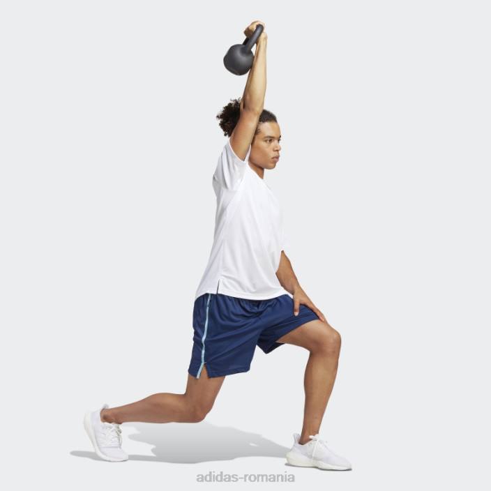 Adidas tricou de bază pentru antrenament alb bărbați alb/albastru/transparent 2JBN5990