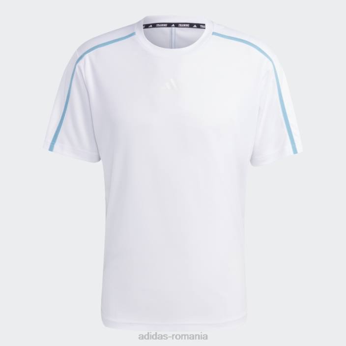 Adidas tricou de bază pentru antrenament alb bărbați alb/albastru/transparent 2JBN5990