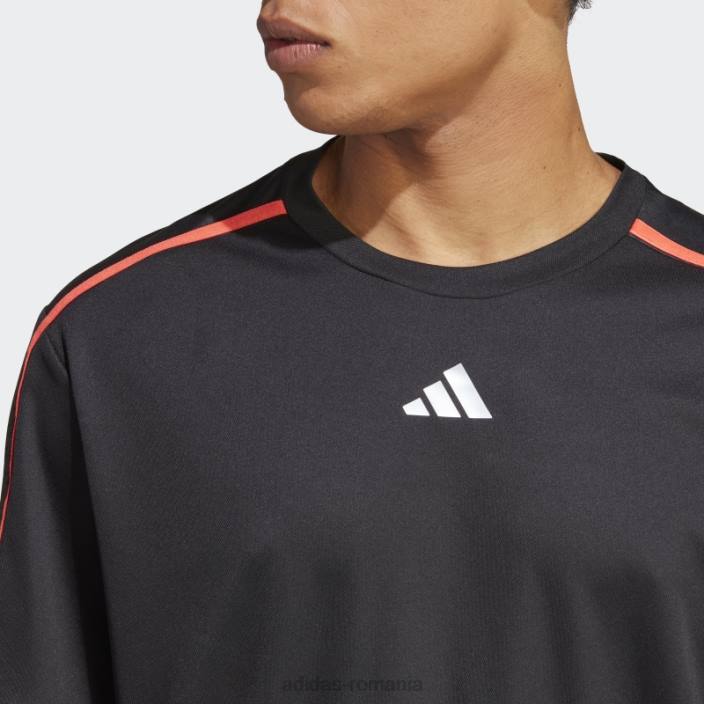 Adidas tricou de bază pentru antrenament negru bărbați negru/rosu/transparent 2JBN889