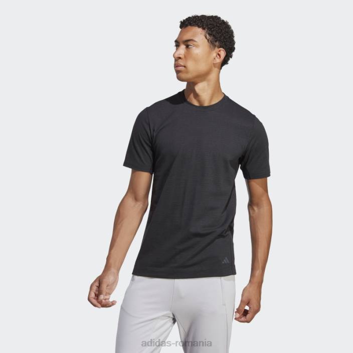 Adidas tricou elegant pentru antrenament yoga, negru bărbați negru 2JBN5012