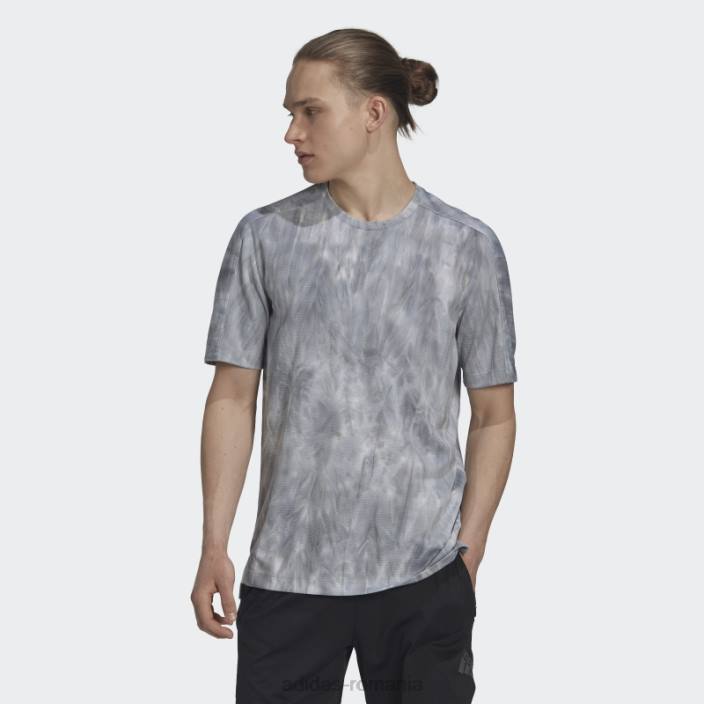 Adidas tricou grafic cu supraspray argintiu bărbați argintiu/alb/negru 2JBN14933