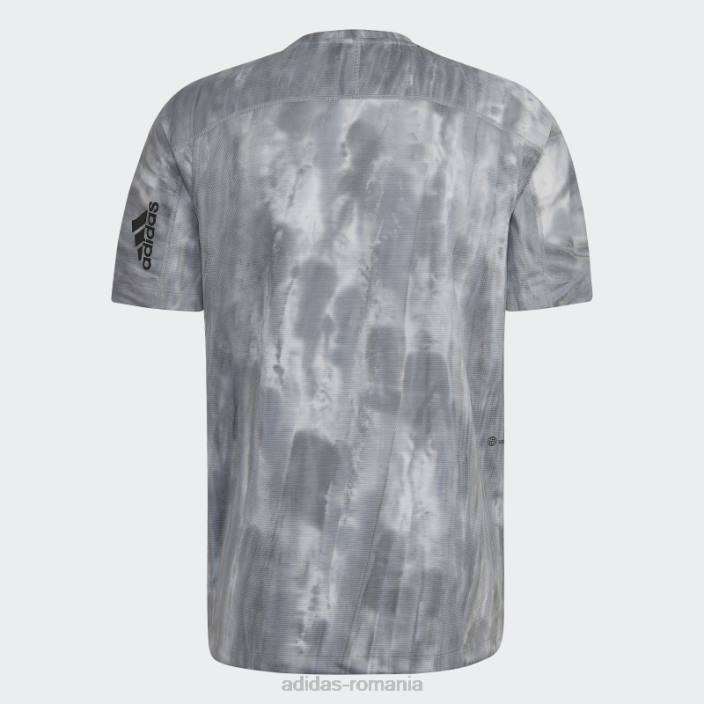 Adidas tricou grafic cu supraspray argintiu bărbați argintiu/alb/negru 2JBN14933