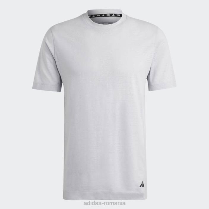 Adidas tricou gri pentru antrenament yoga bărbați gri 2JBN5735