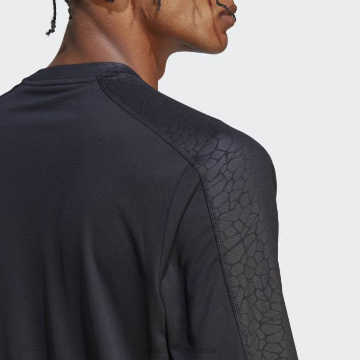 Adidas tricou negru cu mânecă lungă cu imprimeu pu pentru antrenament bărbați negru 2JBN5080