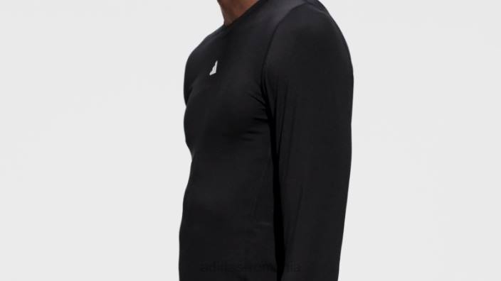 Adidas tricou negru de antrenament techfit cu mânecă lungă bărbați negru 2JBN6569