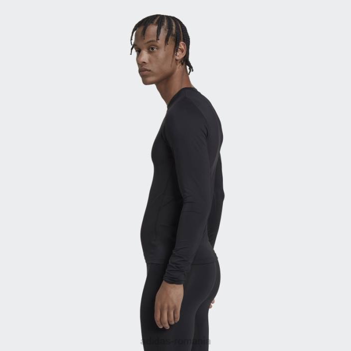 Adidas tricou negru de antrenament techfit cu mânecă lungă bărbați negru 2JBN6569