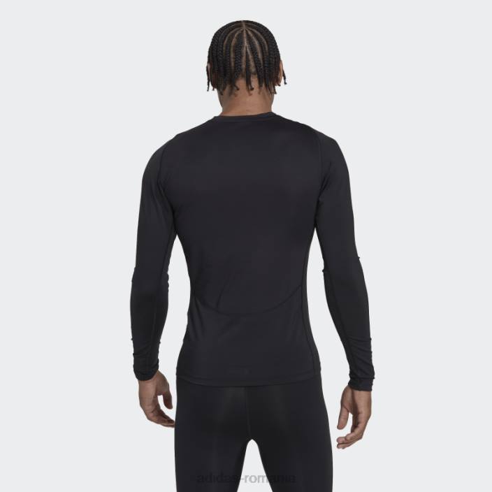 Adidas tricou negru de antrenament techfit cu mânecă lungă bărbați negru 2JBN6569