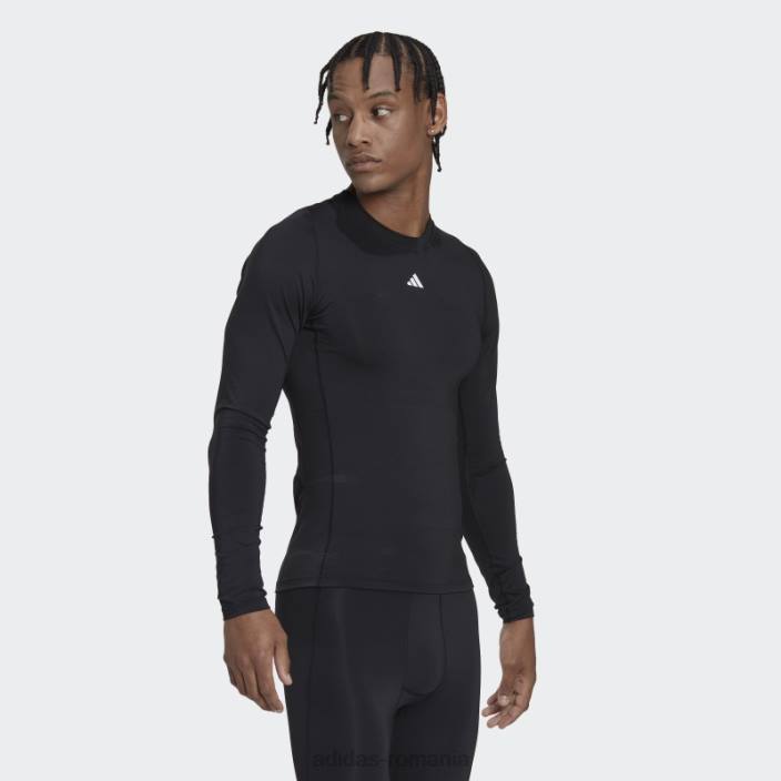 Adidas tricou negru de antrenament techfit cu mânecă lungă bărbați negru 2JBN6569