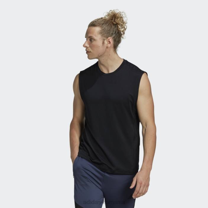 Adidas tricou negru de yoga fără mâneci bărbați negru 2JBN1216
