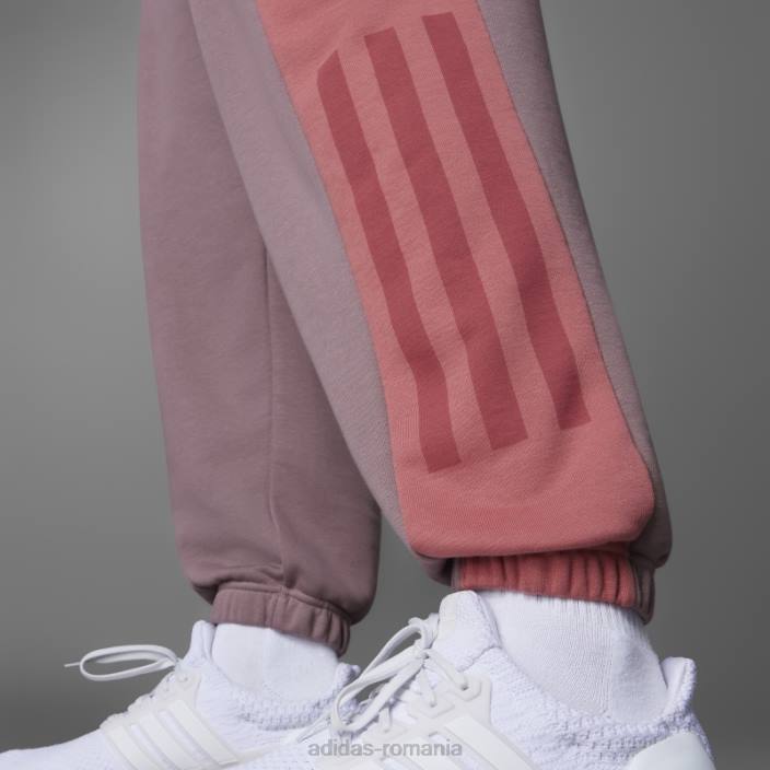 Adidas pantaloni mov colorblock French Terry bărbați Violet 2JBN1540