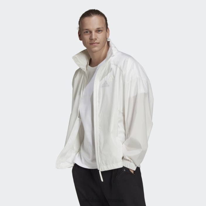 Adidas jachetă de vânt traveer albă bărbați alb 2JBN15001