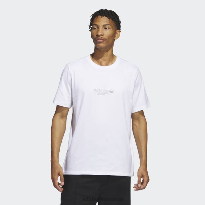 Adidas 4.0 lovește prin tricoul alb bărbați alb/măsliniu 2JBN14377