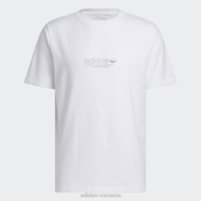 Adidas 4.0 lovește prin tricoul alb bărbați alb/măsliniu 2JBN14377