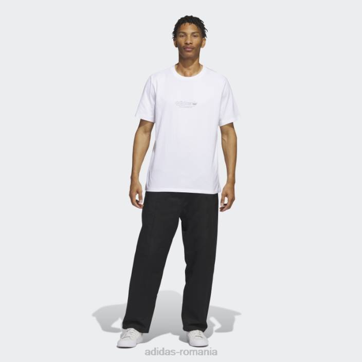 Adidas 4.0 lovește prin tricoul alb bărbați alb/măsliniu 2JBN14377