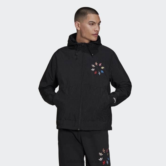 Adidas Adicolor shattered trefoil windbreaker negru adidas bărbați negru/multicolor 2JBN15162