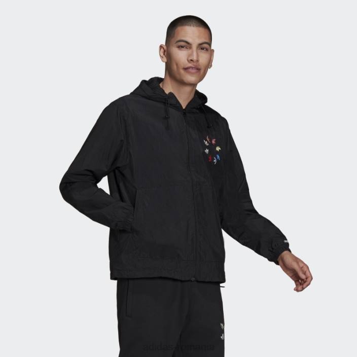 Adidas Adicolor shattered trefoil windbreaker negru adidas bărbați negru/multicolor 2JBN15162
