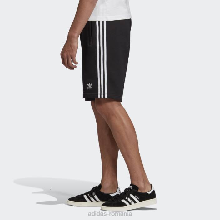 Adidas Pantaloni scurți de transpirație cu 3 dungi negru bărbați negru 2JBN4928