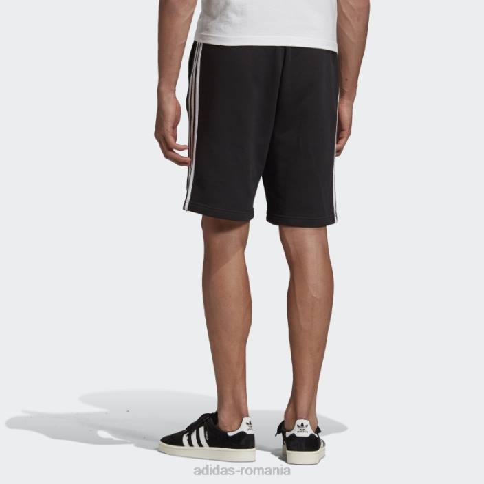 Adidas Pantaloni scurți de transpirație cu 3 dungi negru bărbați negru 2JBN4928