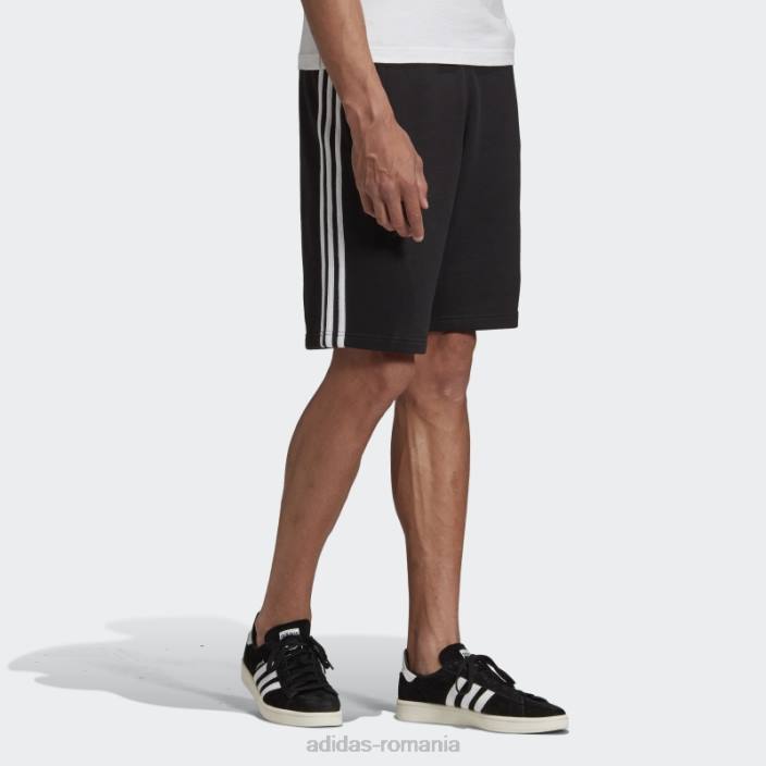Adidas Pantaloni scurți de transpirație cu 3 dungi negru bărbați negru 2JBN4928