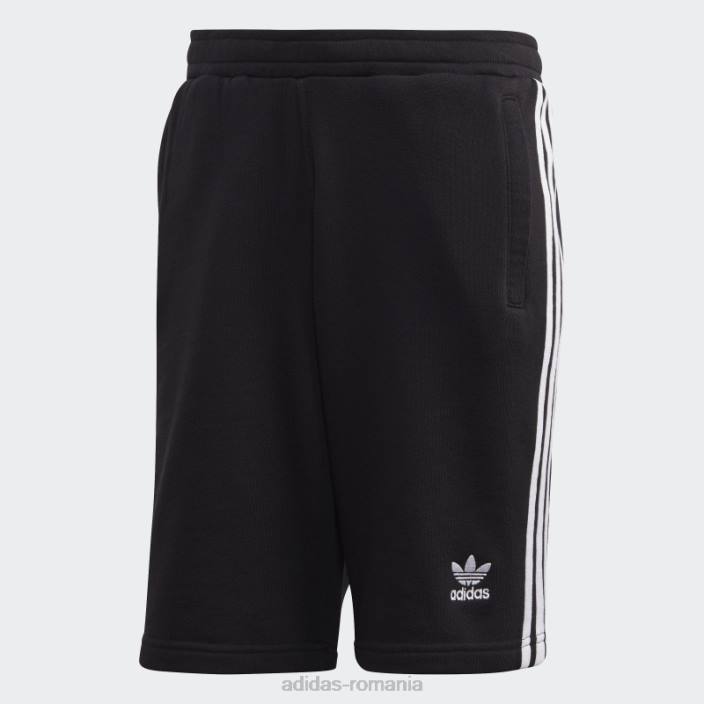 Adidas Pantaloni scurți de transpirație cu 3 dungi negru bărbați negru 2JBN4928