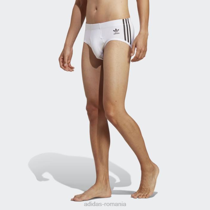 Adidas Slip alb din bumbac flex cu 3 dungi adidas bărbați alb/negru/gri mediu 2JBN13593
