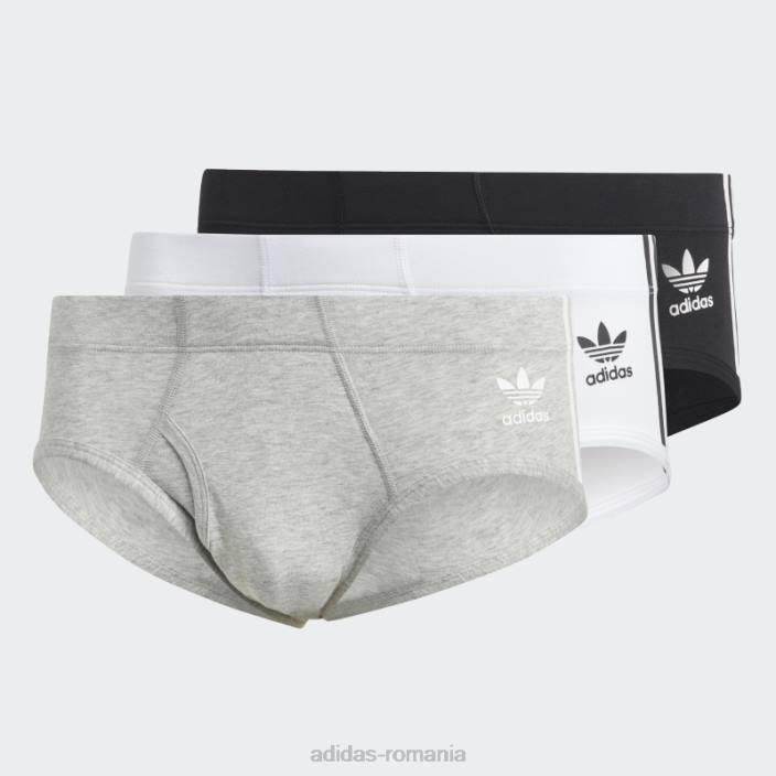 Adidas Slip alb din bumbac flex cu 3 dungi adidas bărbați alb/negru/gri mediu 2JBN13593