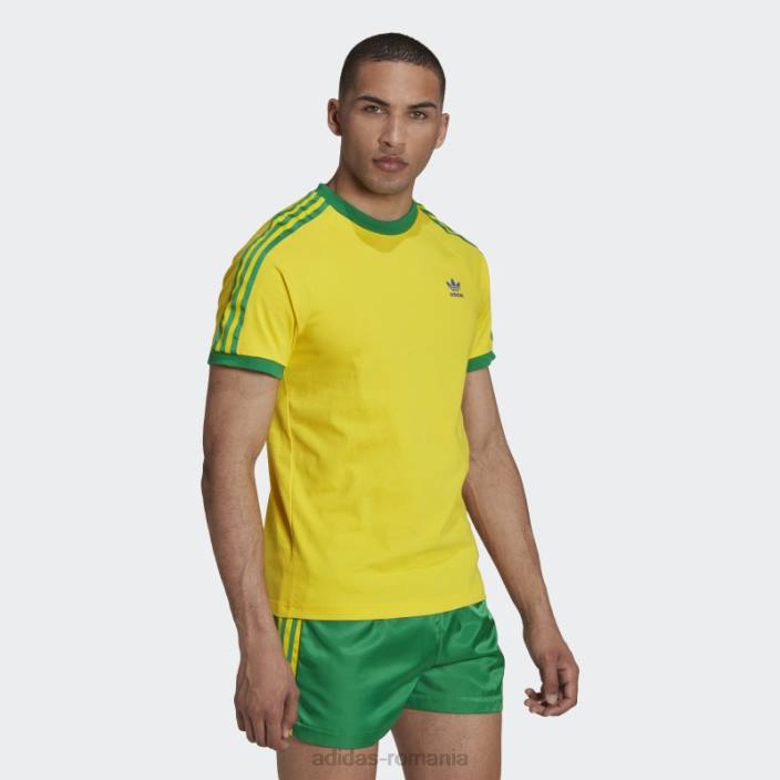 Adidas Tricou 3 dungi galben adidas bărbați galben/verde/albastru îndrăzneț 2JBN14592