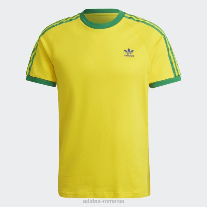 Adidas Tricou 3 dungi galben adidas bărbați galben/verde/albastru îndrăzneț 2JBN14592