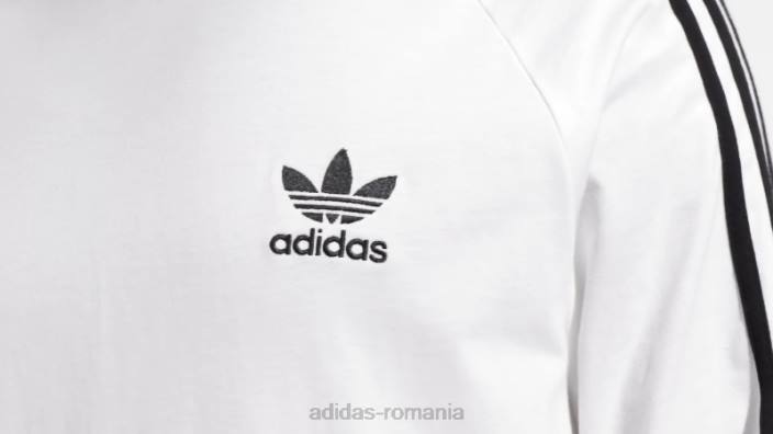 Adidas Tricou alb cu mânecă lungă cu 3 dungi adicolor classics bărbați alb 2JBN4882