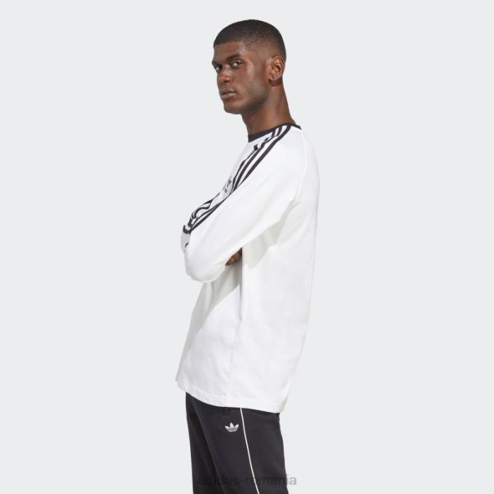 Adidas Tricou alb cu mânecă lungă cu 3 dungi adicolor classics bărbați alb 2JBN4882