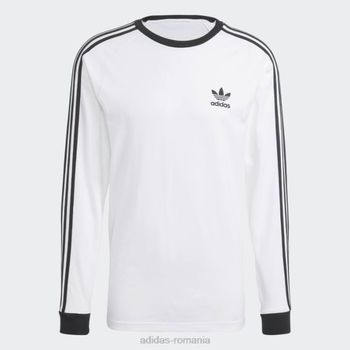 Adidas Tricou alb cu mânecă lungă cu 3 dungi adicolor classics bărbați alb 2JBN4882