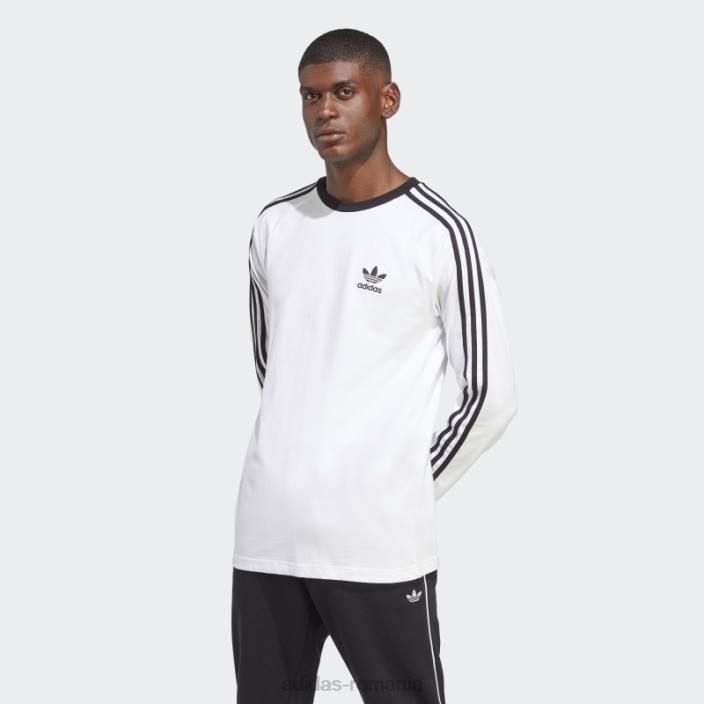 Adidas Tricou alb cu mânecă lungă cu 3 dungi adicolor classics bărbați alb 2JBN845