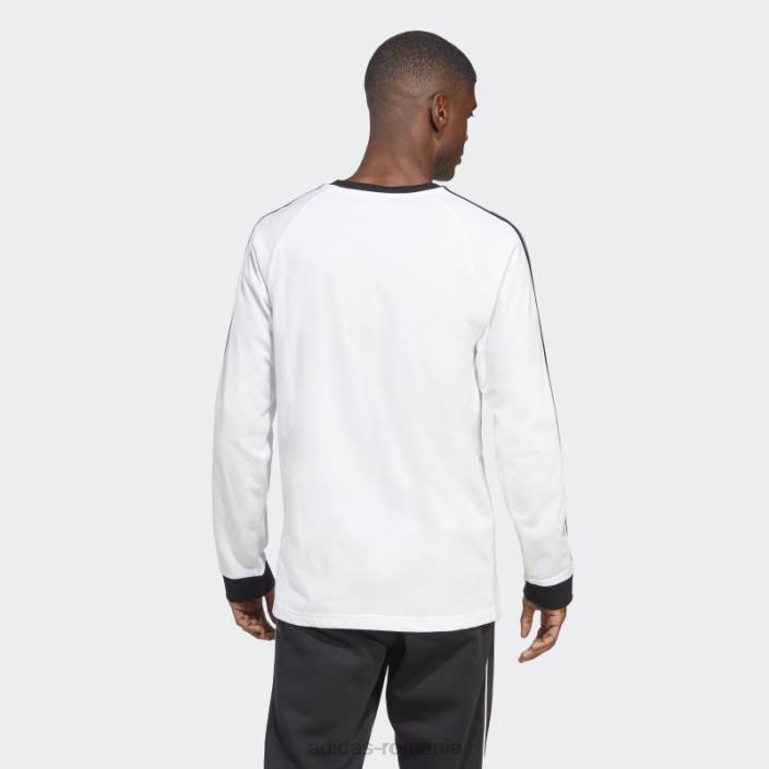 Adidas Tricou alb cu mânecă lungă cu 3 dungi adicolor classics bărbați alb 2JBN845