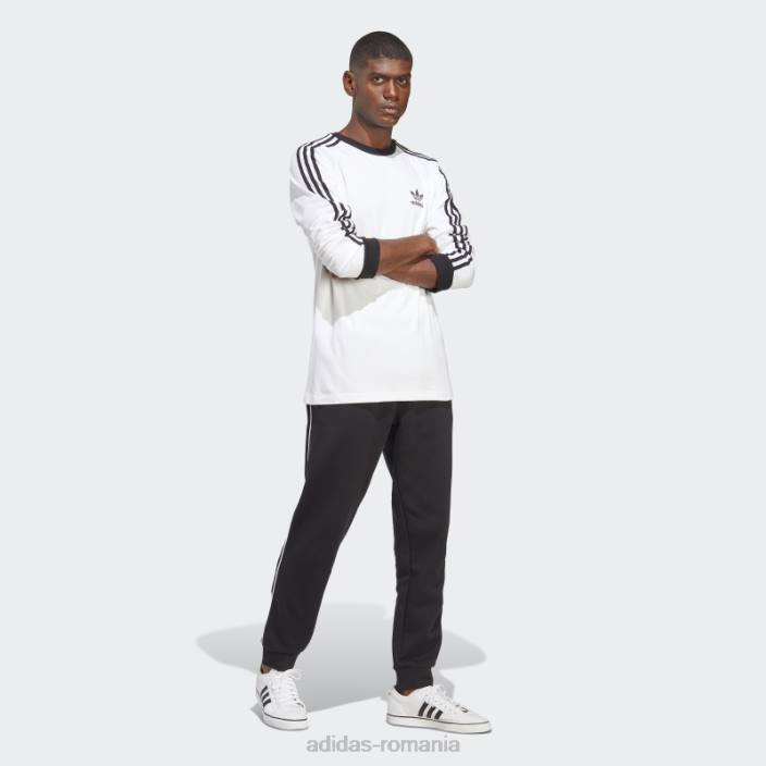 Adidas Tricou alb cu mânecă lungă cu 3 dungi adicolor classics bărbați alb 2JBN845