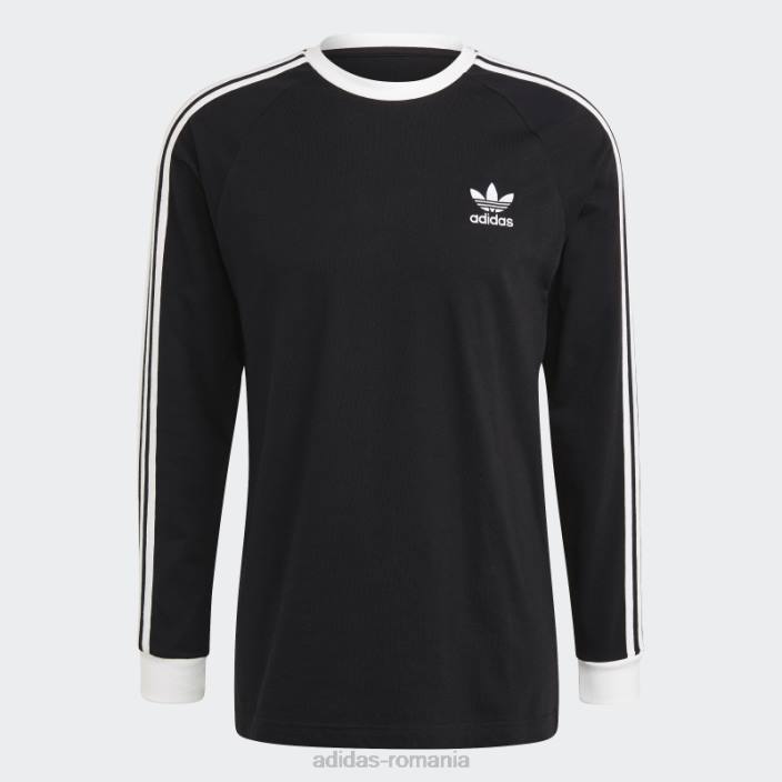 Adidas Tricou cu mânecă lungă adicolor black classics cu 3 dungi adidas bărbați negru 2JBN6729