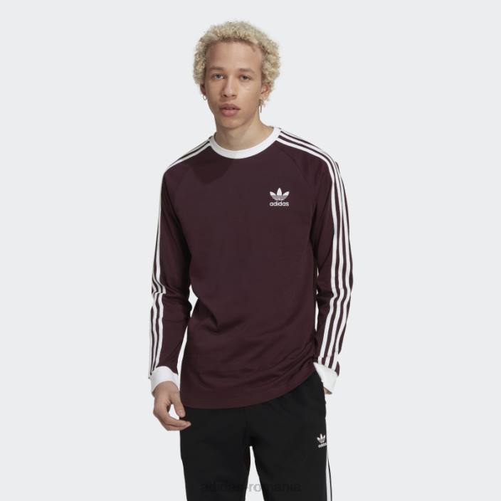 Adidas Tricou cu mânecă lungă adicolor classics cu 3 dungi maro adidas bărbați maro 2JBN6792